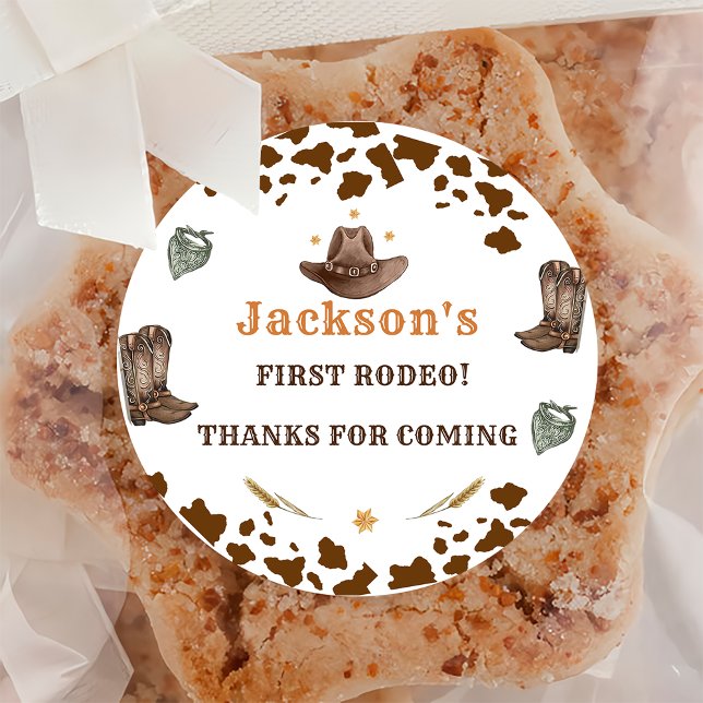 Western Halloween-födelsedagsklass Tack Runt Klistermärke (Skapare uppladdad)