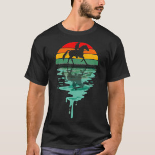 Western Halter Horse Retro Sol Stil T Shirt