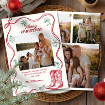 Western Hand Drawn Cowboy Boots Christmas 4 Photos