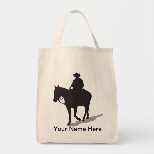 Western häst & Rider Tote Bag Tygkasse (Framsidan)