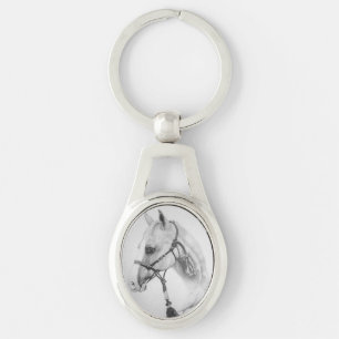 Western hästnyckelringMare Ovalt Silverfärgad Nyckelring