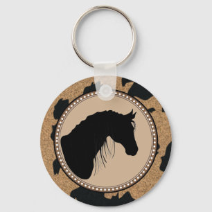 Western hästSilhouette Keychain Nyckelring