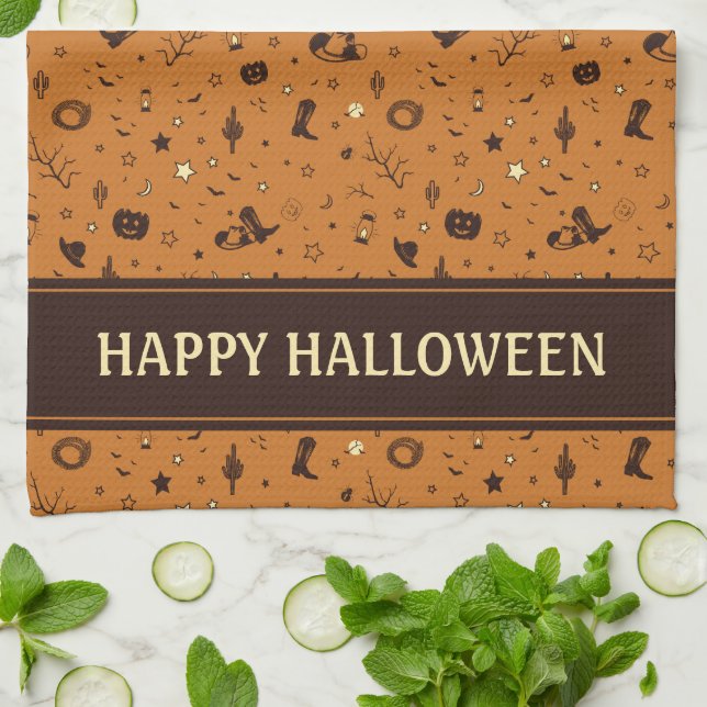 western hatt och stövlar kökshandduk (Vikta)