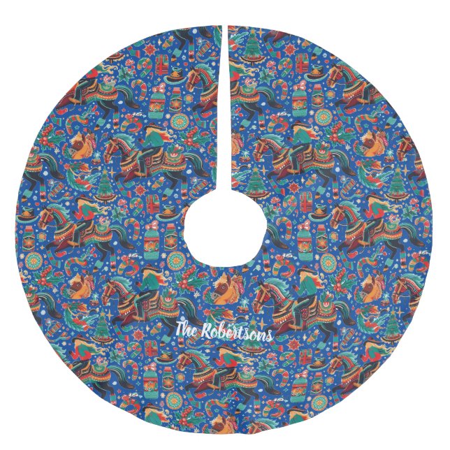 Western helgdag julgransmatta borstad polyester (Framsidan)