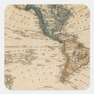 Western Hemisphere 5 Fyrkantigt Klistermärke