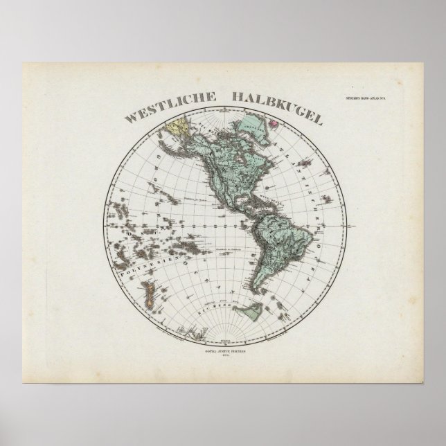 Western Hemisphere Atlas Karta Poster (Framsidan)
