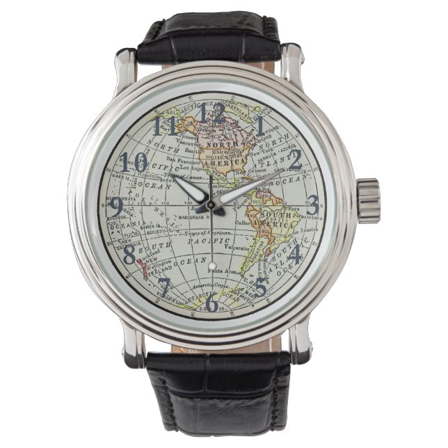 Western Hemisphere Karta Globe Travel Armbandsur (Framsida)