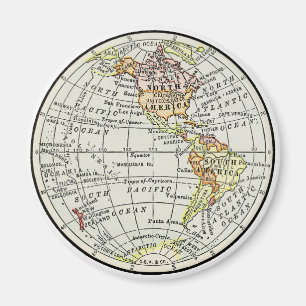 Western Hemisphere Karta Globe Travel Art Magnet