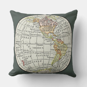 Western Hemisphere Karta Globe Travel Kudde