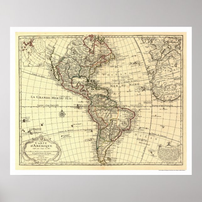 Western Hemisphere Map 1780 Poster (Framsidan)