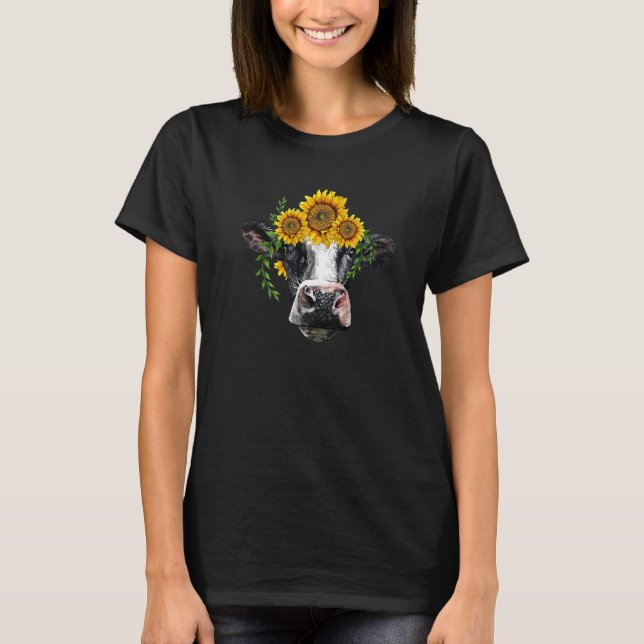 Western Holstein Cow Cute Holstein Portrait With S T Shirt (Framsida)