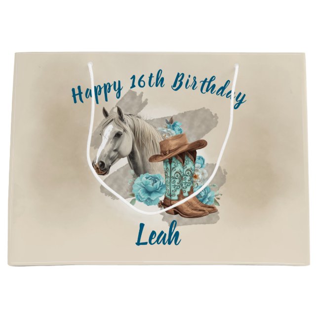 Western Horse Birthday Gift Bag –  (Framsidan)
