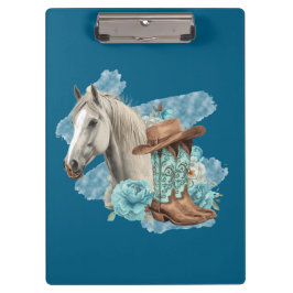 Western Horse Clipboard- Navy