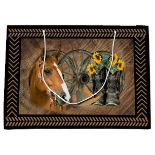 Western Horse Cowboy Boots Cowboy Hat Wagon Wheel