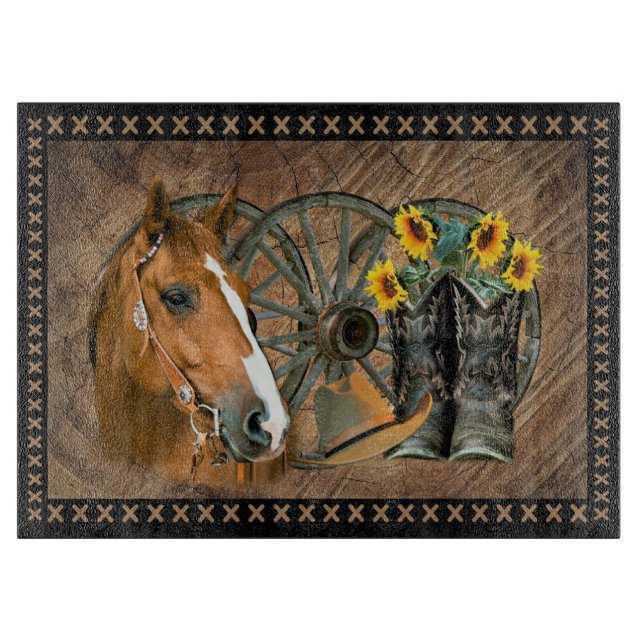 Western Horse Cowboy Boots Cowboy Hat Wagon Wheel (Framsidan)