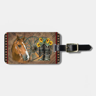 Western Horse Cowboy Boots Cowboy Hat Wagon Wheel Bagagebricka