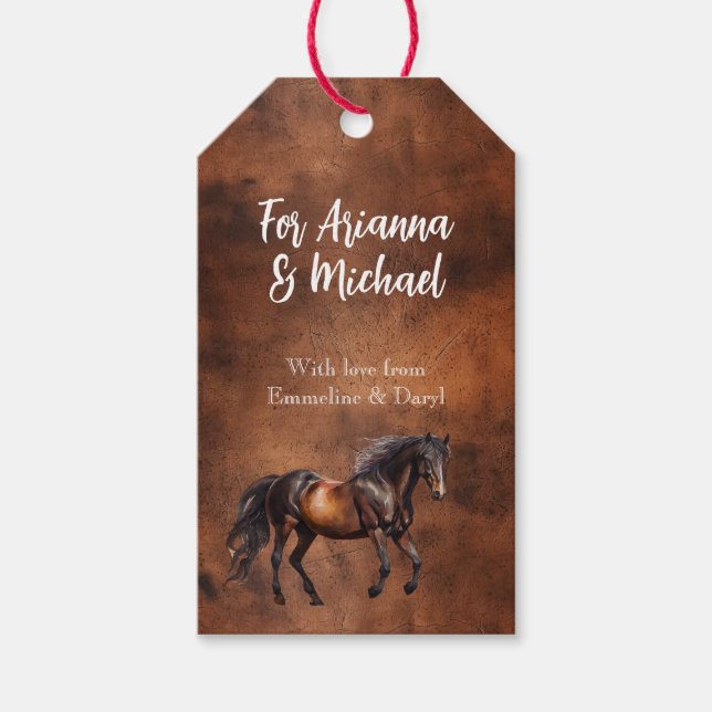 Western Horse Cowboy Cowgirl Presentetikett (Framsidan)