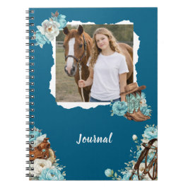 Western Horse Floral Personalized Notebook Anteckningsbok