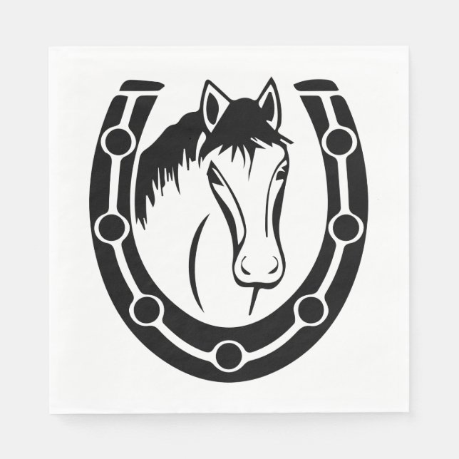 Western Horse Horseshoe Bröllop Land Equestrian Pappersservett (Framsidan)