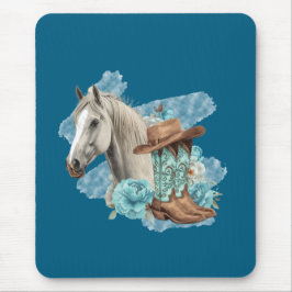 Western Horse Mouse Pad- Navy Musmatta
