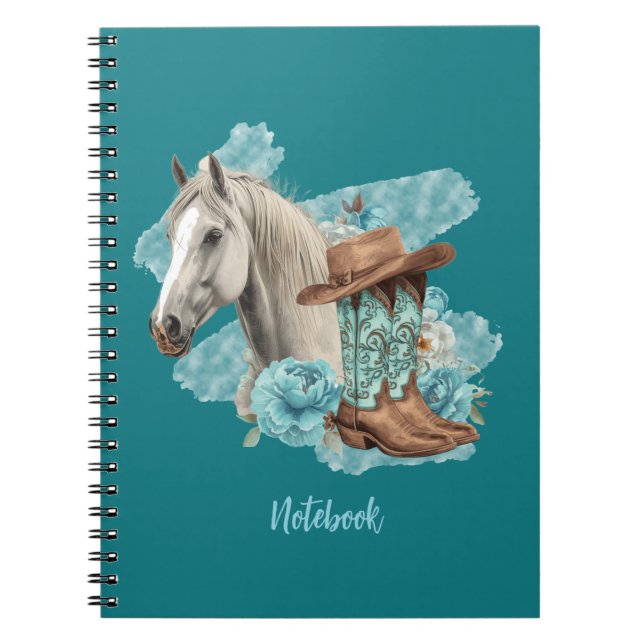 Western Horse Spiral Note Book Anteckningsbok (Framsidan)