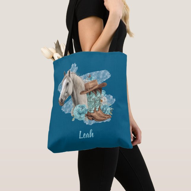 Western Horse Tote Tygkasse (Närbild)