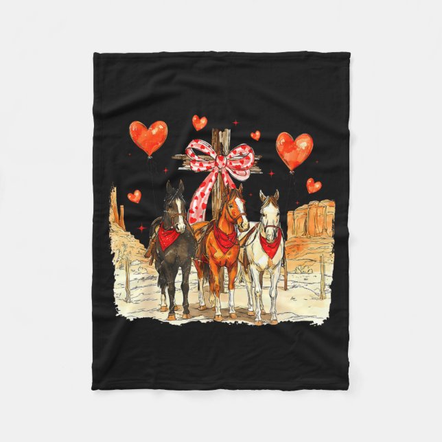 Western Horse Valentine Funny Western Valentines D Fleecefilt (Framsidan)