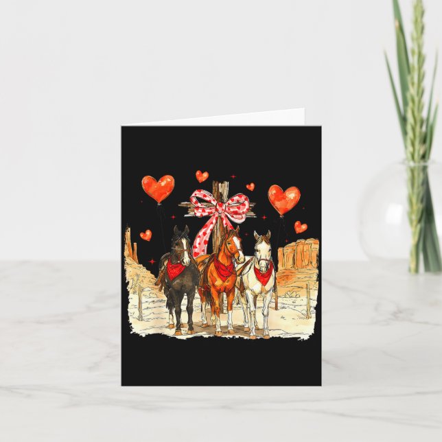 Western Horse Valentine Funny Western Valentines D Kort (Framsida)