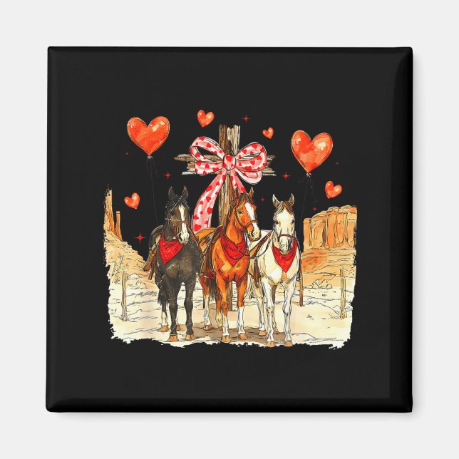 Western Horse Valentine Funny Western Valentines D Magnet (Framsidan)