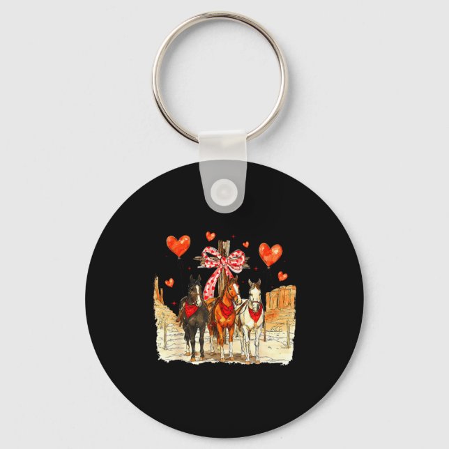 Western Horse Valentine Funny Western Valentines D Nyckelring (Framsida)