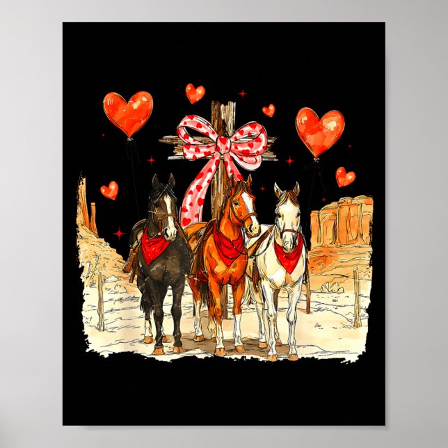 Western Horse Valentine Funny Western Valentines D Poster (Framsidan)