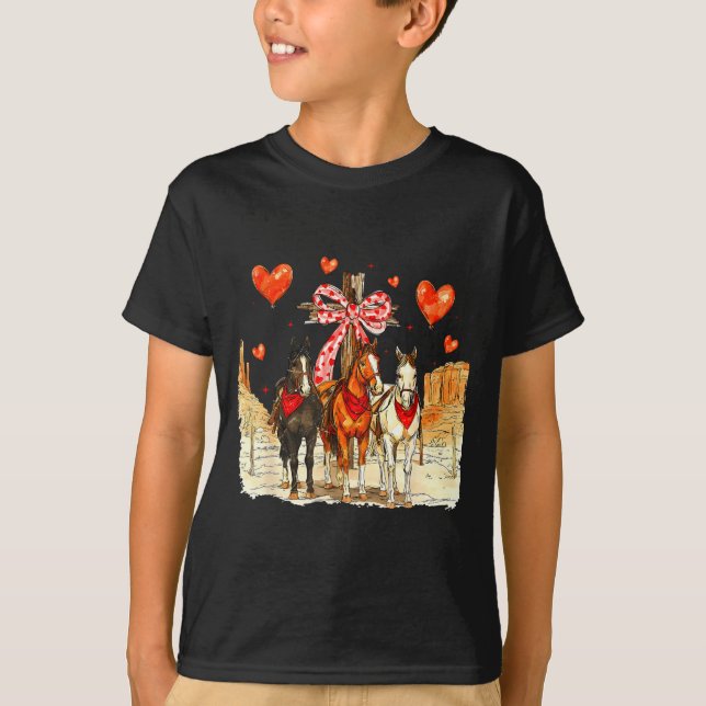 Western Horse Valentine Funny Western Valentines D T Shirt (Framsida)