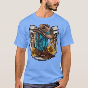 Western Horseshoe CowboyBoots Hat Rope Solros T Shirt
