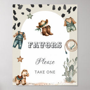 Western Howdy Baby Cowboy Baby Shower Fördelar Sky Poster
