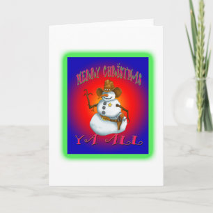 Western Howdy med färgstark Snögubbe-design Helgkort
