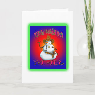 Western Howdy med färgstark Snögubbe-design Helgkort