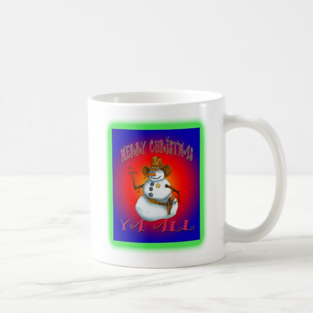 Western Howdy med färgstark Snögubbe-design Kaffemugg (Höger)