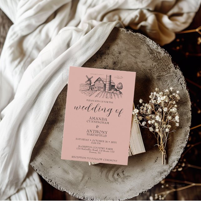 Western inbjudan till borgmästarbröllop i land (Skapare uppladdad)