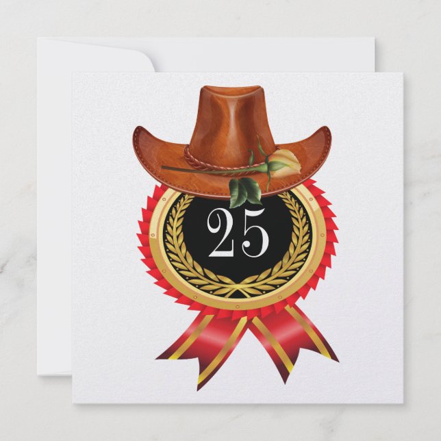 Western inbjudan till elegant Guld (Framsida)