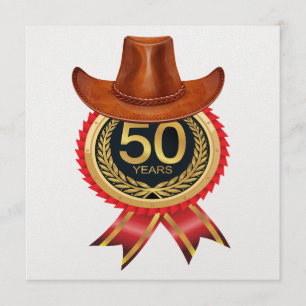 Western inbjudan till elegant Guld 50