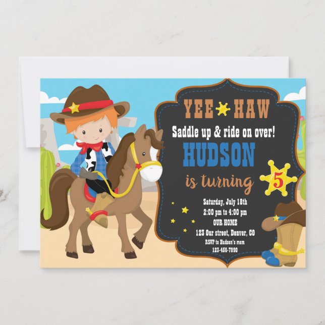 Western inbjudan till  inbjudan till Cowboys (Framsida)