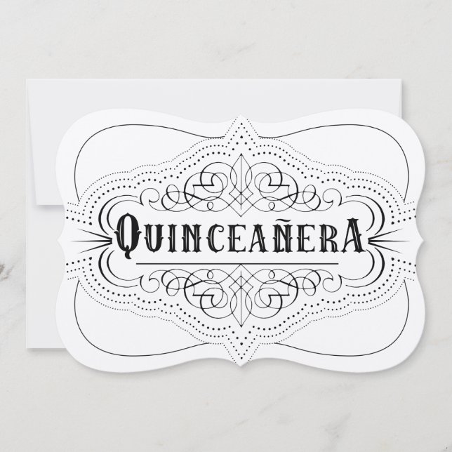 Western inbjudan till Luxury Papper Quinceañera So (Framsida)