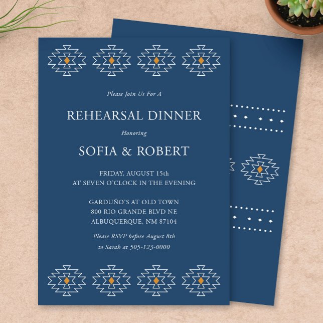 Western inbjudan till repetitionsmiddag (Rio Rancho Western Rehearsal Dinner Invitation by Fiesta Valley Print)