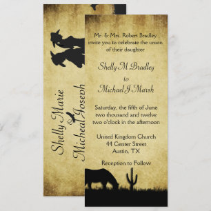 Western inbjudan till Rustic-bröllop