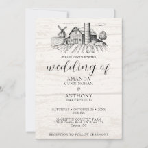 Western inbjudan till Rustic Land Barn Wedding