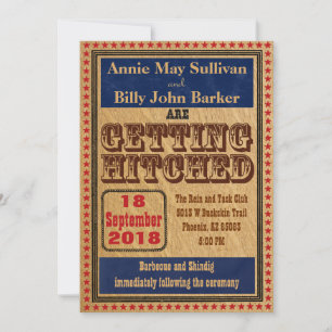 Western inbjudan till vintage-typografi