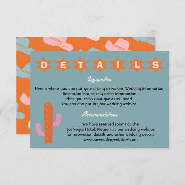 Western information om BrightStor Cowboy Inbjudningar (Fram/baksida)