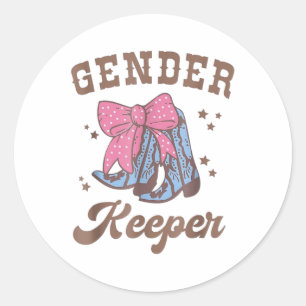Western innehavare av Genderna Cowboy Boots Gender Runt Klistermärke