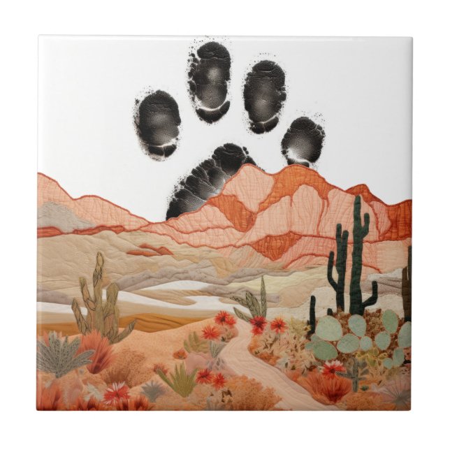 Western inställning för Mammouth Hund Tass | Kakelplatta (Framsidan)