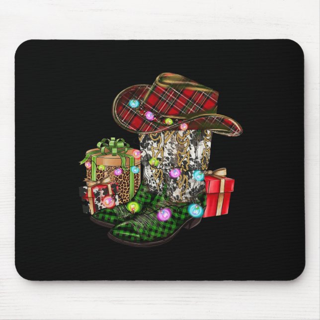 Western jul Cowboy Boot Cowhide Julafton Pjs Manar Musmatta (Framsidan)